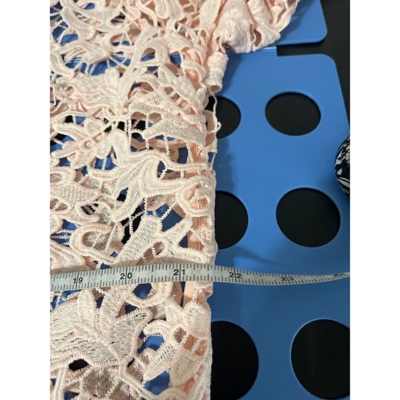 MING WANG Jacket Floral Lace Hook Eye Latch Light Pink size Medium - Picture 8 of 14